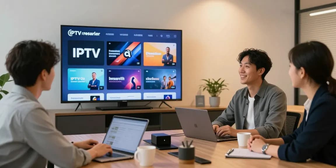 IPTV reseller providing local services in a professional office setting.
