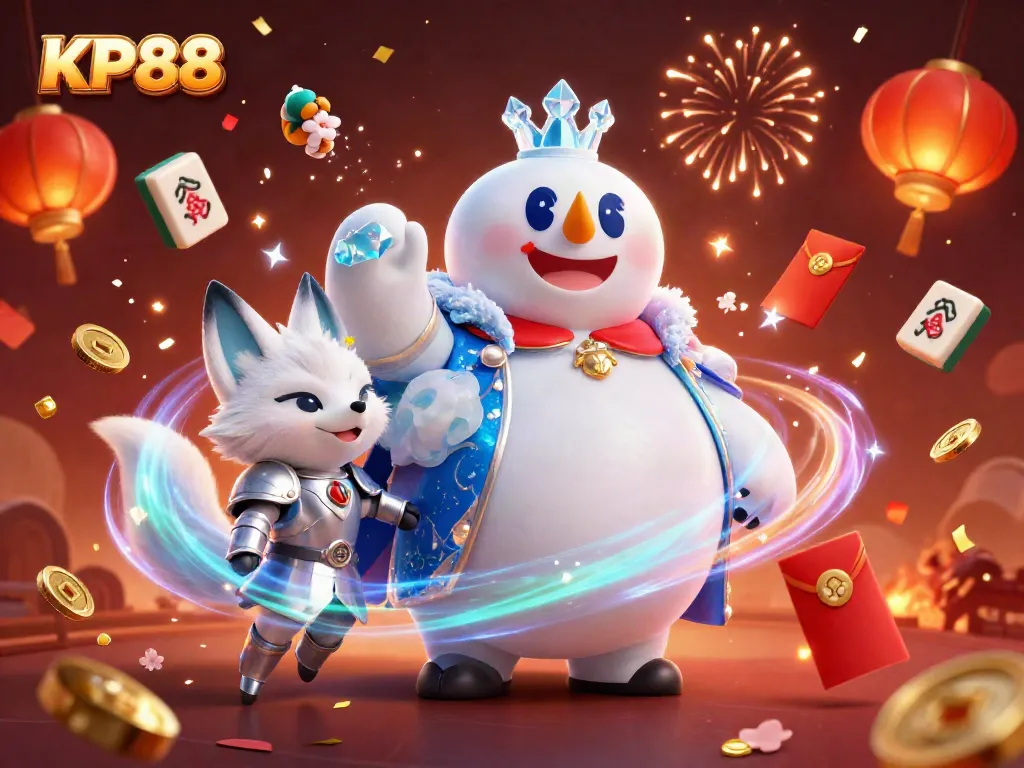 Engage in fun gaming adventures at KP88 with an illustration of a magical casino scene.