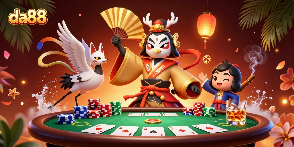 Experience thrilling gameplay with da88, a vibrant casino scene showcasing poker excitement and gaming energy.