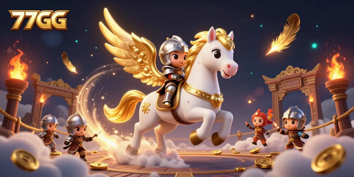 Experience the thrill of winning at 77GG with enchanting characters in a dynamic casino scene.
