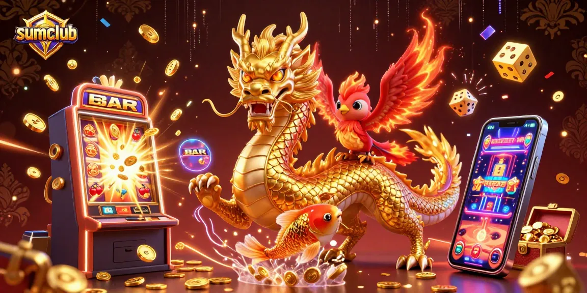 Experience the thrilling world of sumclub with a dynamic casino scene featuring vibrant characters and rich game elements.