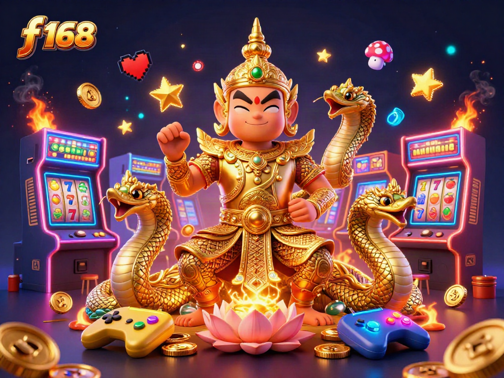 Engage with f 168's thrilling slot games featuring vibrant characters and golden aesthetics.