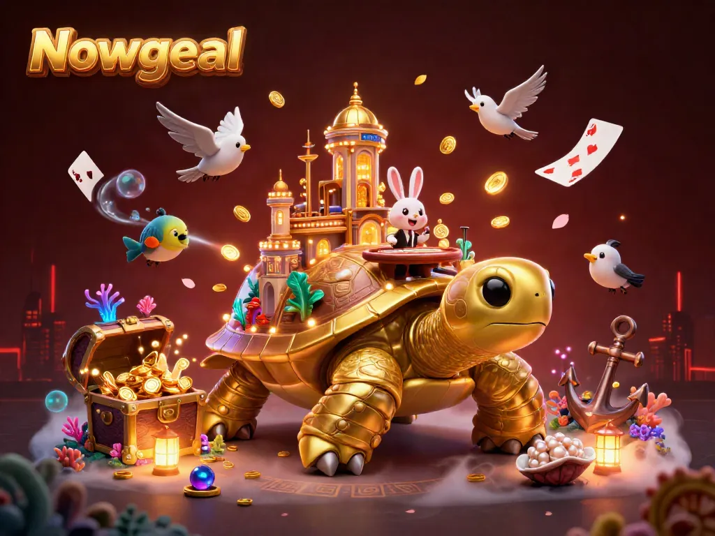 Experience Nowgoal's exciting live scores and betting with vibrant casino-themed illustration.