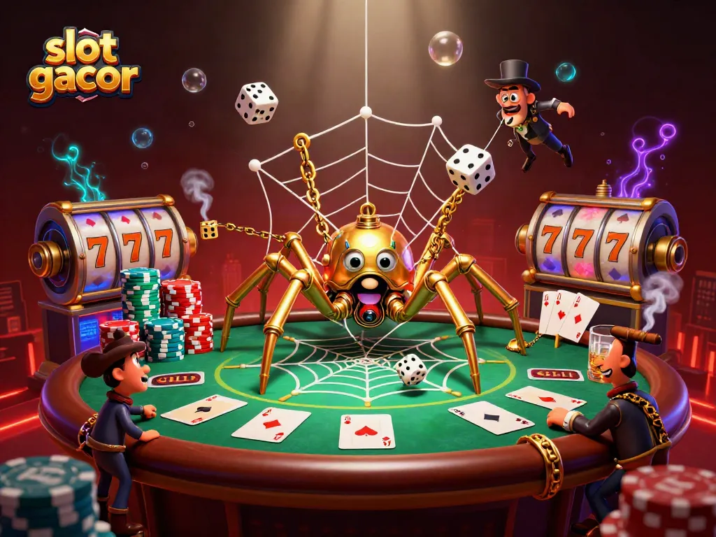 Experience slot gacor excitement with a playful steampunk scene featuring intriguing characters.