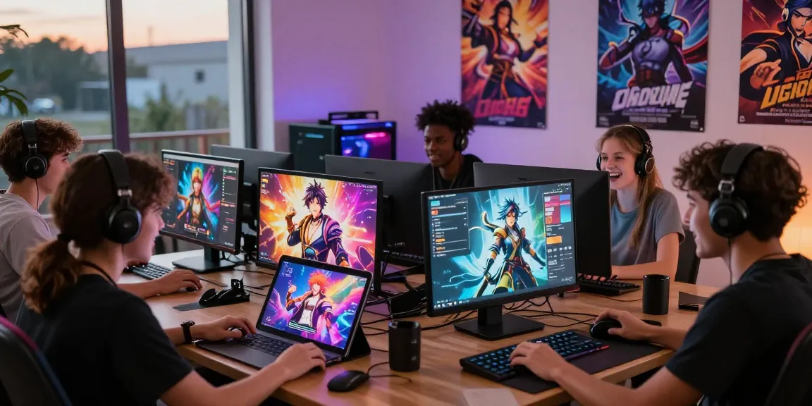 Players enjoying trans hentai game in a vibrant online gaming setup with diverse characters.