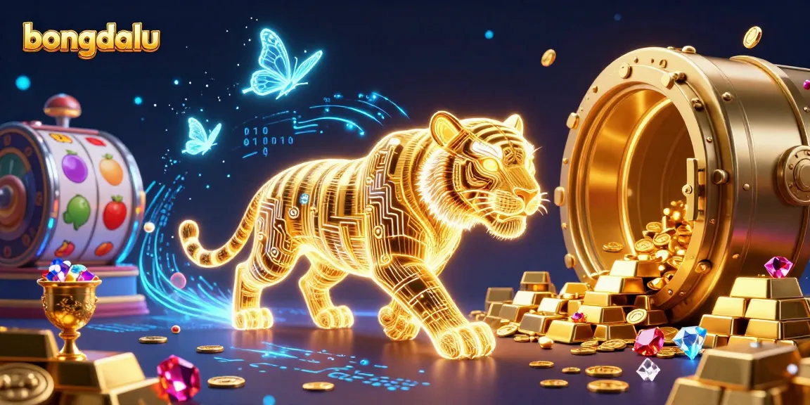 bongdalu reveals an enchanting digital casino world with a golden tiger and dazzling treasures.