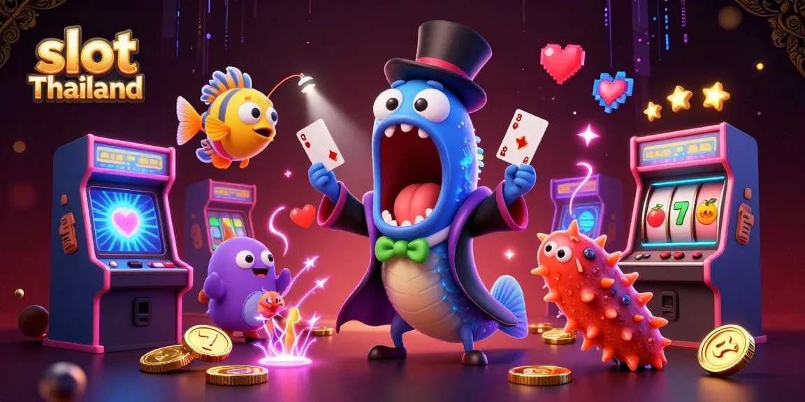 Slot Thailand menampilkan ikan gulper dan teman-teman dalam aksi sulap di kasino online.