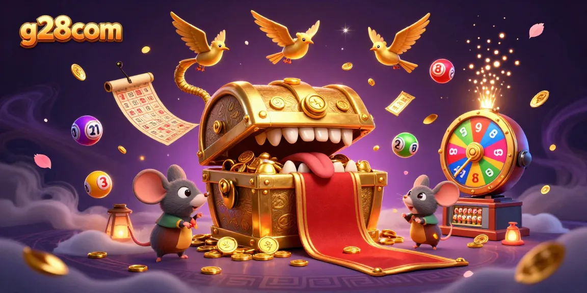 Join the excitement at g28com where the mouse adventurers seek treasure amidst colorful lottery balls and dynamic winnings!