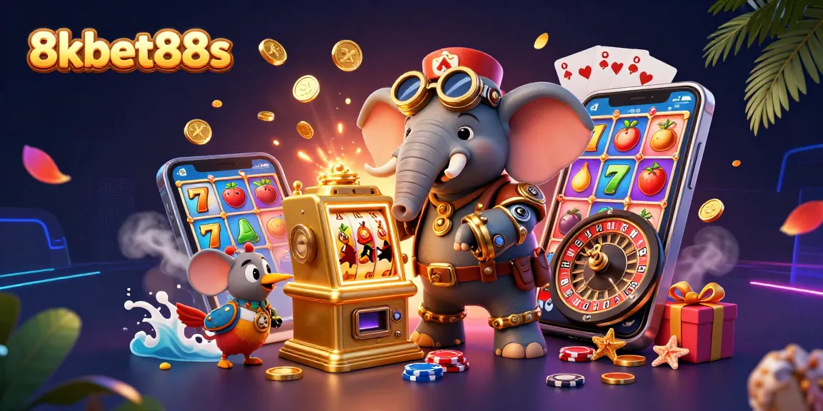 Spin to win with 8kbet88s in a vibrant 3D steampunk casino adventure.
