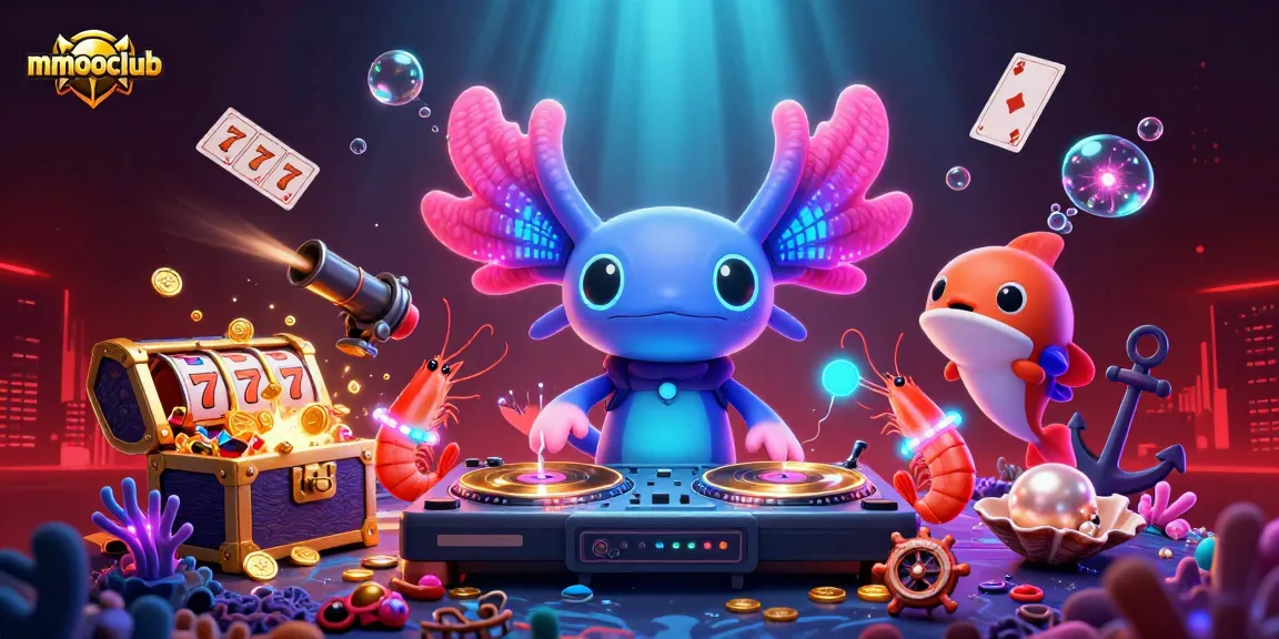 Engage with exciting mmooclub gaming action featuring a vibrant neon DJ and dynamic casino elements.